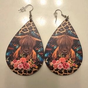 Leopard Print Cow Earrings